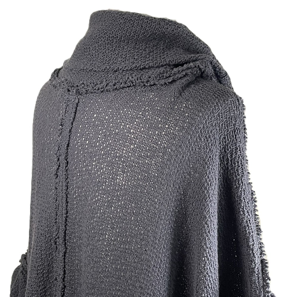 We The Free XS So Comfy Tee Sweater Charcoal Gray Knit Cowl Neck Slouchy Top - Picture 9 of 14